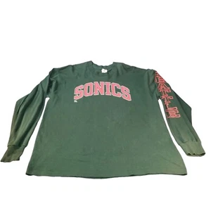 Vintage Seattle Supersonics 90s Long Sleeve Tshirt Men Sz XXL NBA Pro Player Dou - Picture 1 of 8