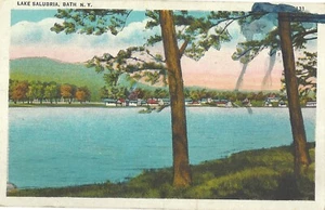 NY, Bath, vista del lago Salubria, postal 1936 (SELLOS, FRANQUEO, COLECCIONABLE) - Imagen 1 de 2