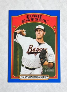 GRAYSON RODRIGUEZ 2021 Topps Heritage Minors BLUE PARALLEL SP RC 16/99! #34! HOT - Picture 1 of 2