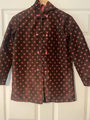 Gymboree Girls L 10-12 brown and pink polka dot jacket - Image 1 of 4