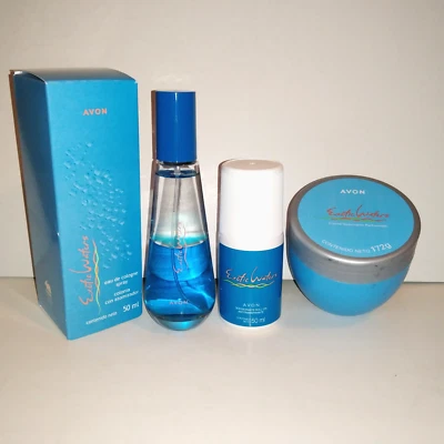 AVON Exotic Waters Original Eau de Cologne + Desodorante e Creme Corporal Conjunto com 3 Peças - Imagem 1 de 4