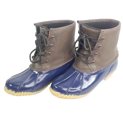Merona утка ботинки женщин маленький синий кожаный водонепроницаемый ботинки размер 6 - Изображение 1 из 4