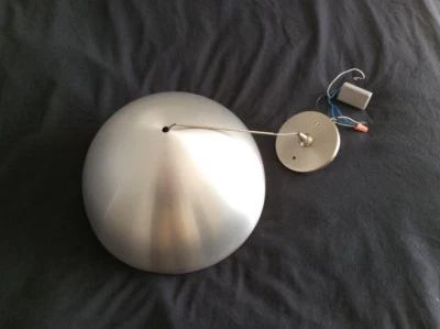 techlighting mini powell, pendant modern light, aluminum dome, white inside. - Image 1 of 3