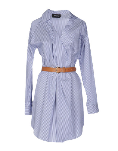 DSQUARED2 L77919 Women's Blue Stripe Stacey Belted Shirt Dress Size 44