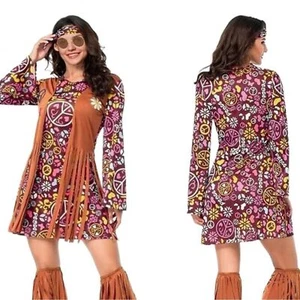 Hippie Hippie Halloween Kostüm Kleid Größe S nur Kleid gebraucht, in einwandfreiem Zustand - Bild 1 von 9