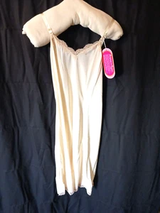 Vintage Schlupf Nachthemd Dessous Spitze Nylon Gr. L 14 cremeweiß 60er Jahre Neu aus altem Lagerbestand - Bild 1 von 8