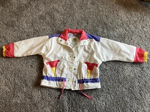 Casual Club Vintage Retro Kids 90s Youth Windbreaker Jacket Pink Purple Yellow 7 - Picture 1 of 11