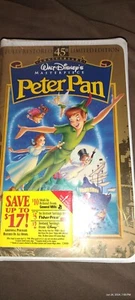Peter Pan VHS 1953 Animated Film 45th Anniversary Collector's Edition- Sealed - Picture 1 of 2