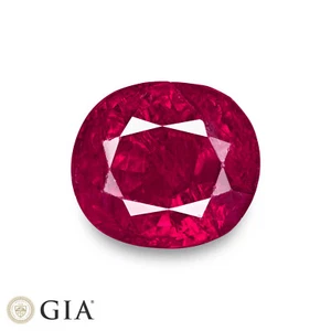 GIA Certified MOGOK BURMA Ruby 4.63 Ct. Natural Untreated OVAL Magenta Red RARE - Picture 1 of 5