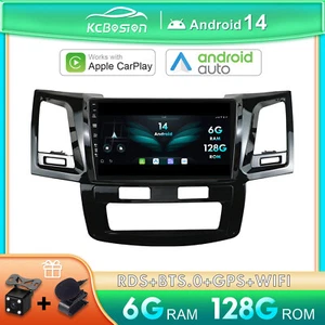 CarPlay 6G+128G Android 14 Autoradio Per Toyota Hilux/Fortuner/Revo/Vigo 2005-14 - Foto 1 di 13