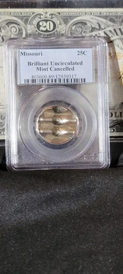 MISSOURI STATE 25c  QUARTER  2003P MINT CANCELLED ERROR COIN IN A PCGS HOLDER - Image 1 of 2