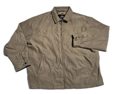 Weatherproof Suede Feel Jacket Tan XXL XXXL 2X 3X Full Zip Lined Coat Men’s - Image 1 of 4