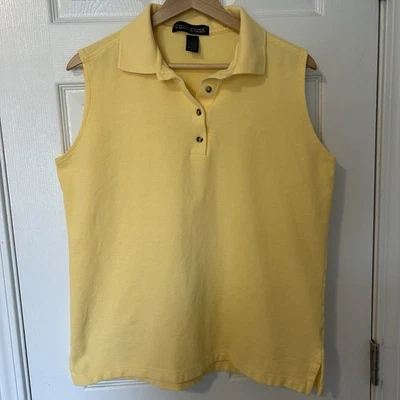 Camisa polo Cross Creek de algodón sin mangas en amarillo Foto 1 de 2