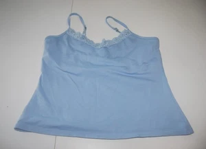 NY & CO Intimates Women Blue Size L Camisole Lace Fringe Adj Spaghetti Straps - Picture 1 of 5