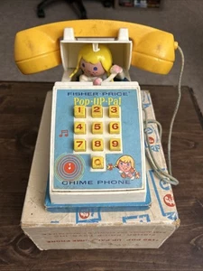 Fisher Price Pop-Up Pal Chime Teléfono #150 Teléfono de Juguete De Colección 1968 ¡Con Caja! - Imagen 1 de 7