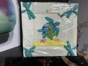 Hawaiian Folding Tray Fabric Appliqué Sea Turtle 10.5 Inches Square New - Picture 1 of 2