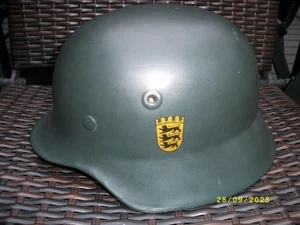 Stahlhem Polizei Baden Württemberg, 1 originales Abzeichen, BGS Stahlhelm - Bild 1 von 14