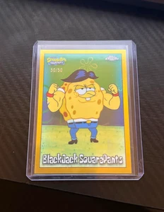 2025 Topps Chrome SpongeBob Blackjack SquarePants Gold Refractor 50/50 #46 LAST - Imagen 1 de 2