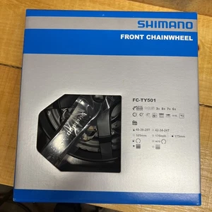 NUEVO SHIMANO Volante Delantero FC-TY501 NEGRO 175MM 3x8s 7s 6s Para Ciclismo de Ciudad - Imagen 1 de 7