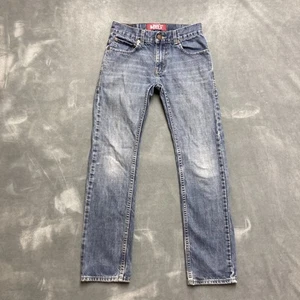 Levis 511 Skinny Straight Jeans Boys 12 Regular Whiskered Blue 100% Cotton Denim - Picture 1 of 15