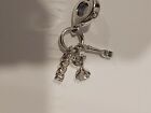 Authentic PANDORA *RETIRED* Sterling Silver Love Pasta Dangle charm 797435