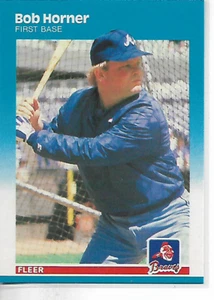 1987 Fleer Bob Horner Card - Picture 1 of 1