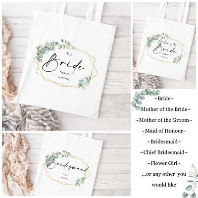 Personalised Wedding/Hen Party White Tote Bag Gift Idea - Bride, Bridesmaid etc. - Image 1 of 4