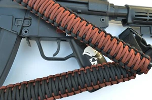 Tactical 550 Paracord Rifle Gun Sling Single Point Quick Detach BROWN Black - Picture 1 of 7