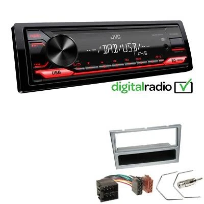 JVC KD-X182DB MP3 DAB+ USB 1-DIN Autoradio für Opel Corsa C 2000-2004 matt chrom - Bild 1 von 4