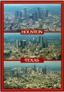 4x6 Continental TX Postcard Skyline Aerial Perspective Houston Texas City Views - Picture 1 of 2