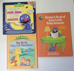 Lot of 3 Sesame Street Book 1980s Children's Books, Big Bird, Grover, Muppets - Picture 1 of 13