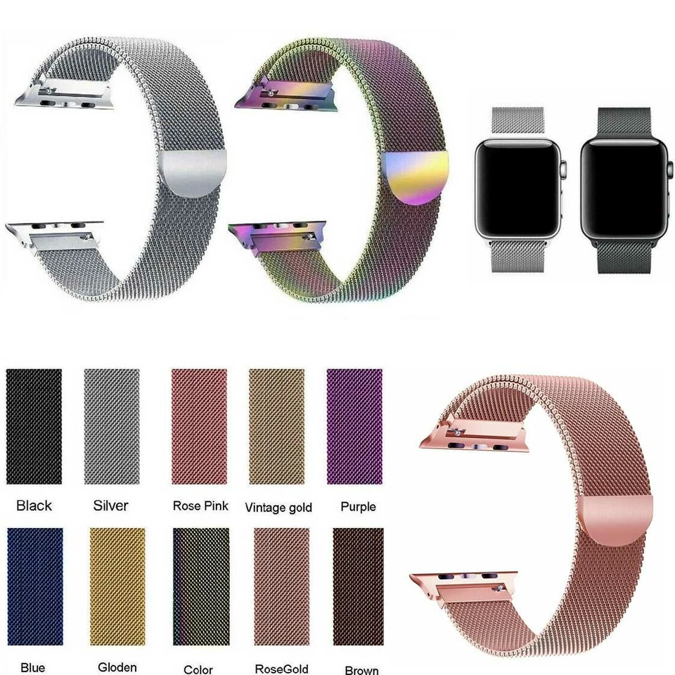 38/40/42/44mm For Apple Watch Strap Series SE 6/5/4 Magnetic Milanese Loop Band