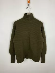 Victoria Beckham Women's Ottoman Merino Wool Curved Sleeve Turtleneck Jumper Sz1 - Picture 1 of 18