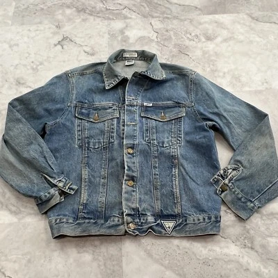 Vintage Guess Georges Marciano Denim Jean Jacket Mens Size Large 80s Big Logo - Image 1 of 4