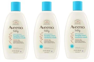 BL Aveeno Baby Healthy Start Newborn Wash Daily Moist 8oz X 3 Packs - Picture 1 of 1