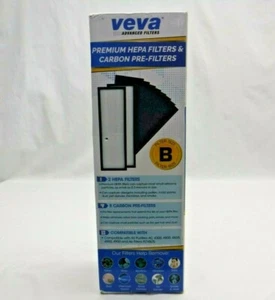 VEVA Premium HEPA Replacement Filter 2 Pack + 8 Carbon Pre-Filters Model GG48252 - Picture 1 of 10