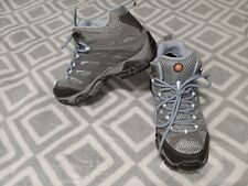 Merrell Womens Moab Mid Hiking Boots Grey Periwinkle Waterproof J88792 Size 7
