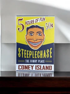 Coney Island Steeplechase Wooden Sign Display Home Decor 8x12 - Picture 1 of 2