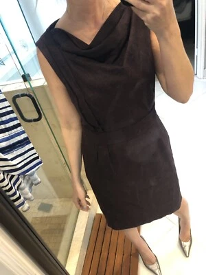 Classiques Entier NEW Black& Purple Women's 10 Sheath Wool Silk Dress $229 - Image 1 of 4