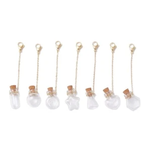 7 Pieces Unique Clear Glass Bottles Keychain Charm for Artistics Creation - Picture 1 of 8