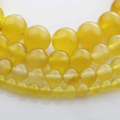 Gelber Achat Stein Perlen Runde gems Naturstein,1 Strang 4mm 6mm 8mm 10mm 12mm - Bild 1 von 3