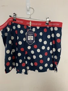 Brand New Peter Alexander PJ Pyjama Shorts Size XL/16 Navy With Polka Dots - Picture 1 of 3