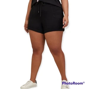 1X 14W 16W Torrid Black Fleece Patch Pocket Short Activewear Lounge Yoga walking - Picture 1 of 9