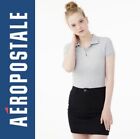 New aeropostale polo shirt women Juniors Small Grey No Logo School Work Uniform