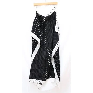 Club Monaco Matie Silk Scarf Polka Dot Print Black White Contrast NWT new light - Picture 1 of 6