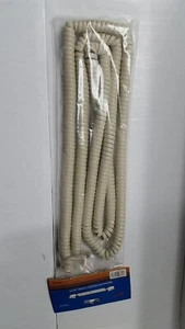 50' Foot Long Coiled Telephone Modular Handset Cord Ivory 4P4C - New - Picture 1 of 1