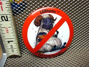 LANTASTIC End Ram Hunger button multi-platform support pinback 1990s - Picture 1 of 1
