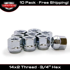10 Lug Nuts Open End Bulge Acorn Chrome 14x2.0 14x2 - Picture 1 of 5