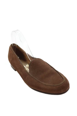 Mocasines sin cordones Stubbs & Wootton para mujer punta redonda marrón gamuza talla 10,5 Foto 1 de 4