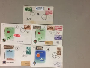 Five '50 Israel registered covers ONLY with AIR MAIL stamps.Four are fdc - Picture 1 of 1